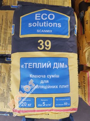 Клеевая смесь для теплоизоляционных плит Scanmix ECO solution 39 "Теплый дом", 20 кг
