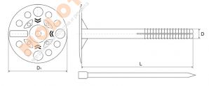 Термодюбель LMD 10х120, штифт металл, термоголовка