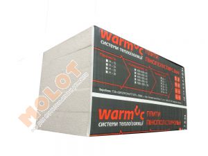 Фасадная пенополистирольная плита WARMC ТУ М-25 (1000*500, 100 мм), 16 кг./м.куб.
